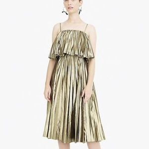 GOLD LAME J. Crew Collection Midi Dress Sz 4